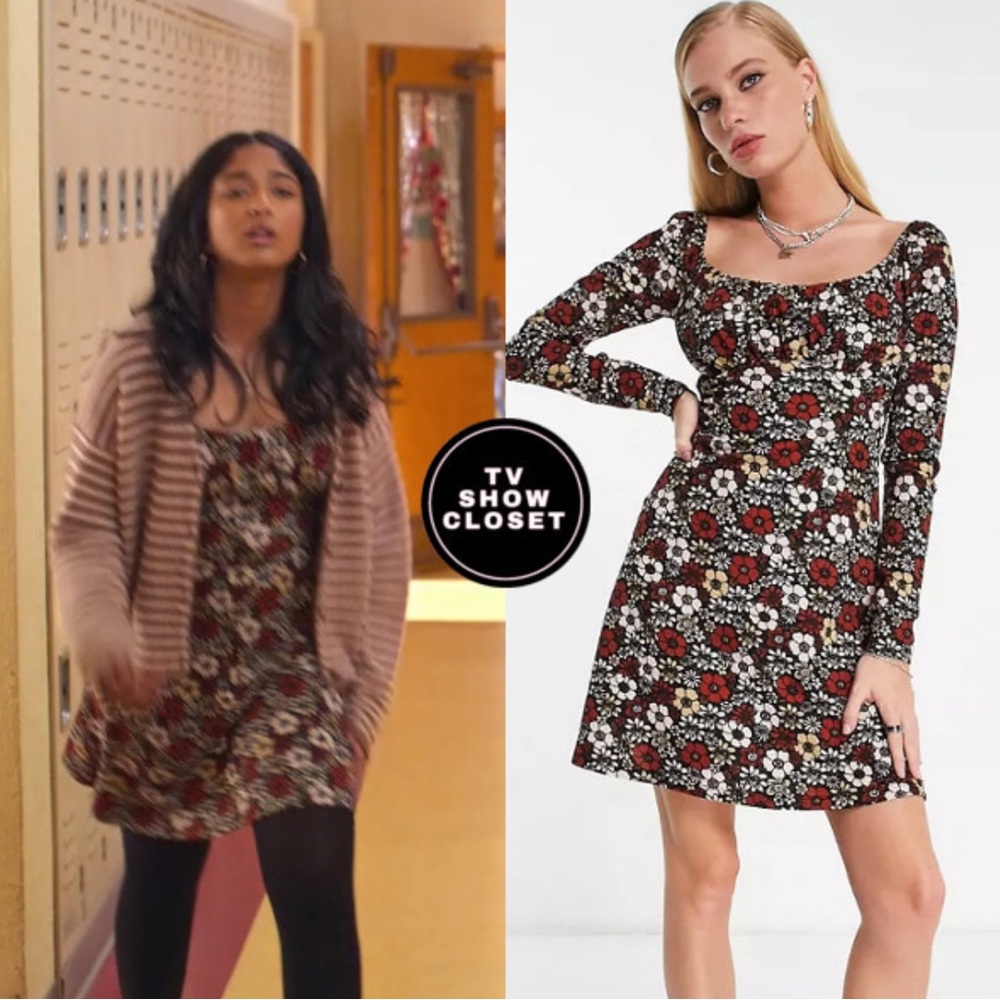 Topshop Daisy Long Sleeve Dress